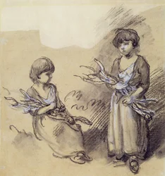 Study of Girls Carrying Faggots